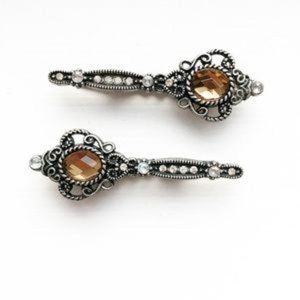 Set of 2 Vintage Hair Clips with Rhineston…